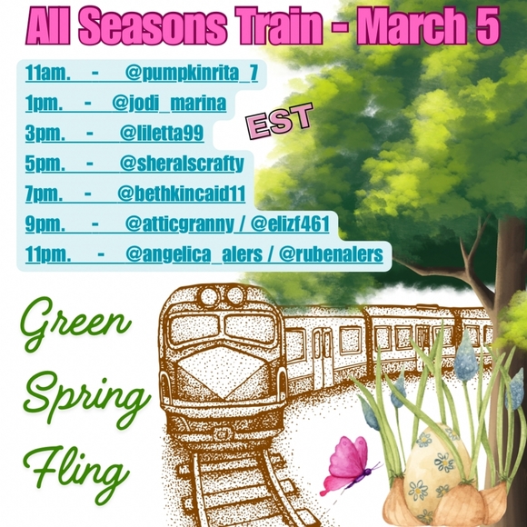 Accessories - 3/5 Seasons Train Share Green, Spring, Easter